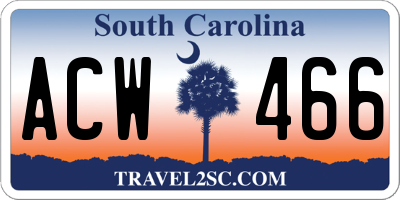 SC license plate ACW466