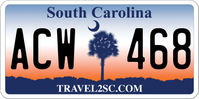 SC license plate ACW468