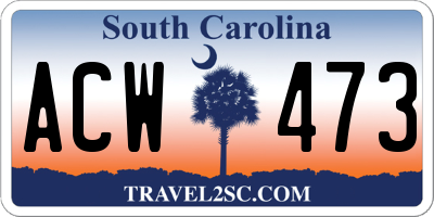 SC license plate ACW473