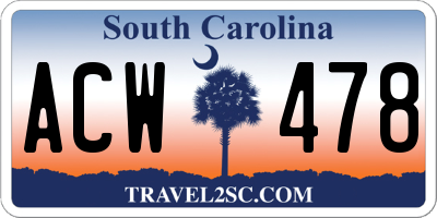 SC license plate ACW478