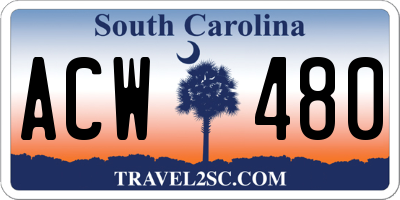 SC license plate ACW480