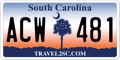 SC license plate ACW481