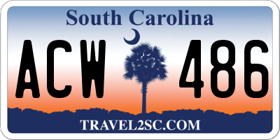 SC license plate ACW486