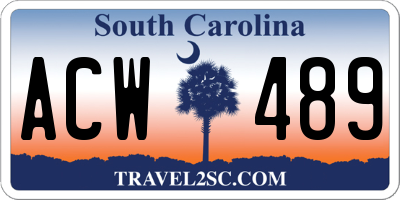 SC license plate ACW489
