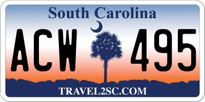SC license plate ACW495
