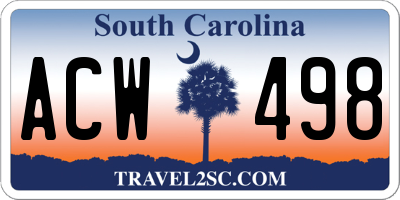 SC license plate ACW498