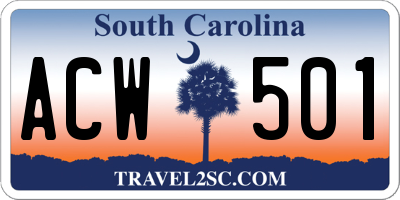 SC license plate ACW501