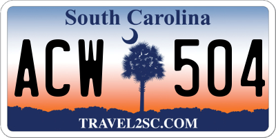 SC license plate ACW504