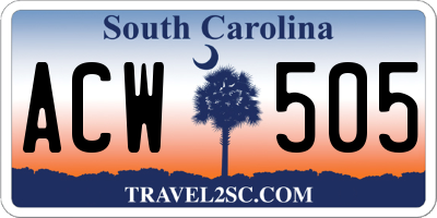 SC license plate ACW505