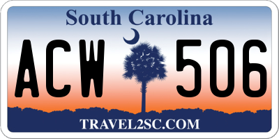 SC license plate ACW506