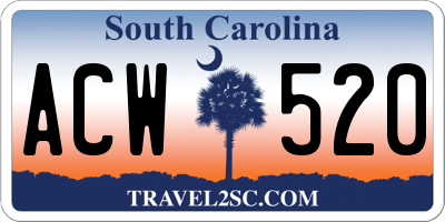 SC license plate ACW520
