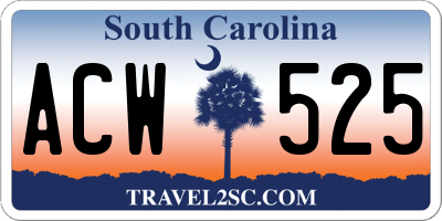 SC license plate ACW525