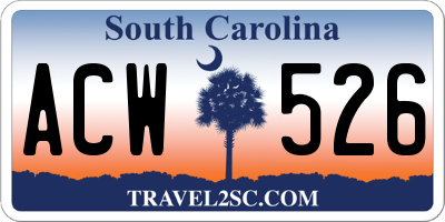 SC license plate ACW526