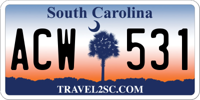 SC license plate ACW531