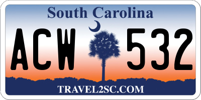 SC license plate ACW532
