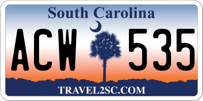 SC license plate ACW535