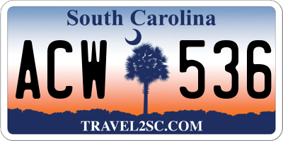 SC license plate ACW536