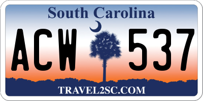 SC license plate ACW537