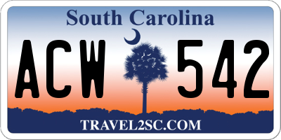 SC license plate ACW542