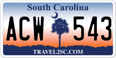 SC license plate ACW543