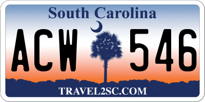 SC license plate ACW546