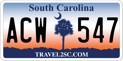 SC license plate ACW547