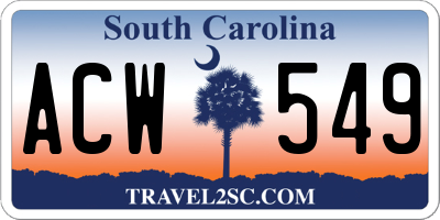 SC license plate ACW549