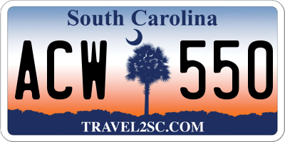 SC license plate ACW550
