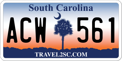 SC license plate ACW561
