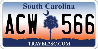 SC license plate ACW566