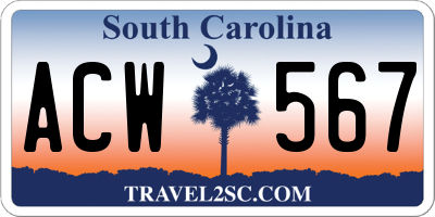 SC license plate ACW567