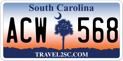 SC license plate ACW568