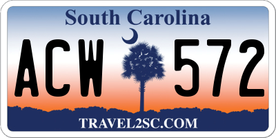 SC license plate ACW572