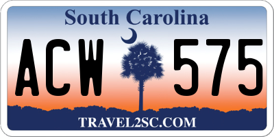 SC license plate ACW575