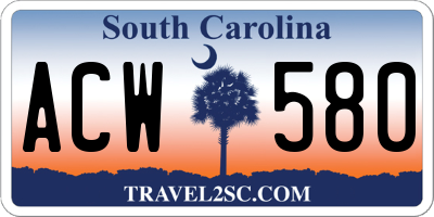 SC license plate ACW580