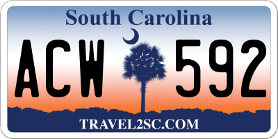 SC license plate ACW592