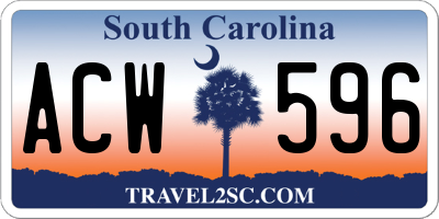 SC license plate ACW596
