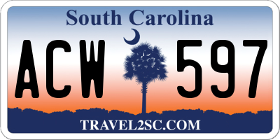 SC license plate ACW597