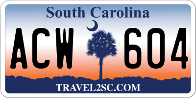 SC license plate ACW604