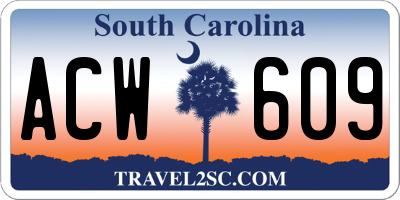 SC license plate ACW609