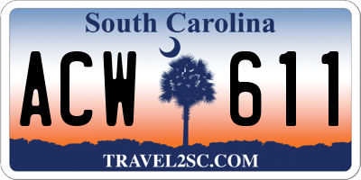 SC license plate ACW611