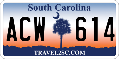 SC license plate ACW614