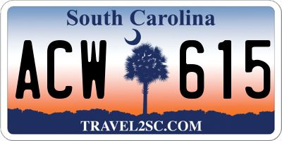 SC license plate ACW615