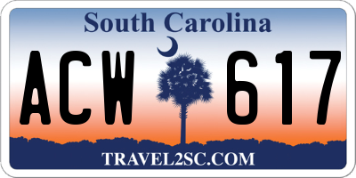 SC license plate ACW617