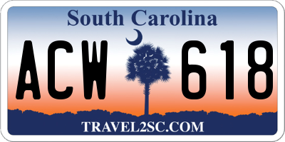 SC license plate ACW618