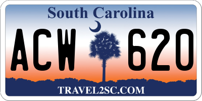 SC license plate ACW620