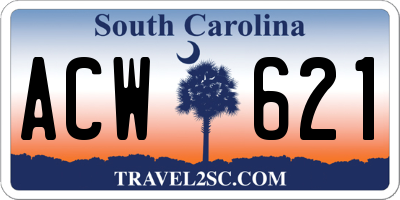 SC license plate ACW621