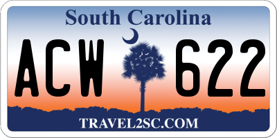 SC license plate ACW622