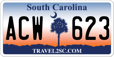 SC license plate ACW623