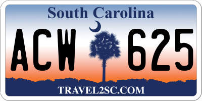 SC license plate ACW625